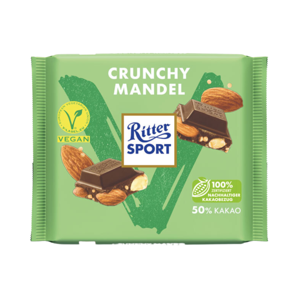 Ritter Sport Vegan Crunchy Mandel, 100 Gramm